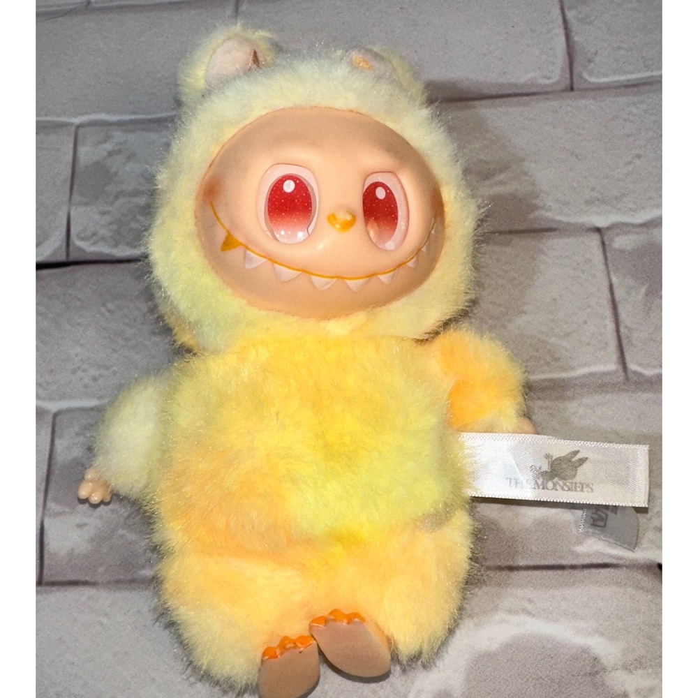 Pop Mart The Monsters Plush Pendant Yellow Bag Charm‎ Keychain Art Toy